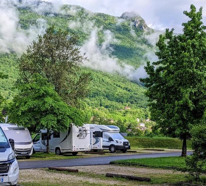 © Aire camping car - Libre de droit